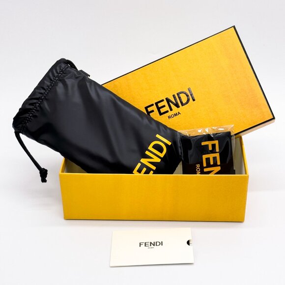 NEW FENDI FE50095U 055 UNISEX HAVANA SQUARE EYEGLASSES FENDI - Picture 10 of 10